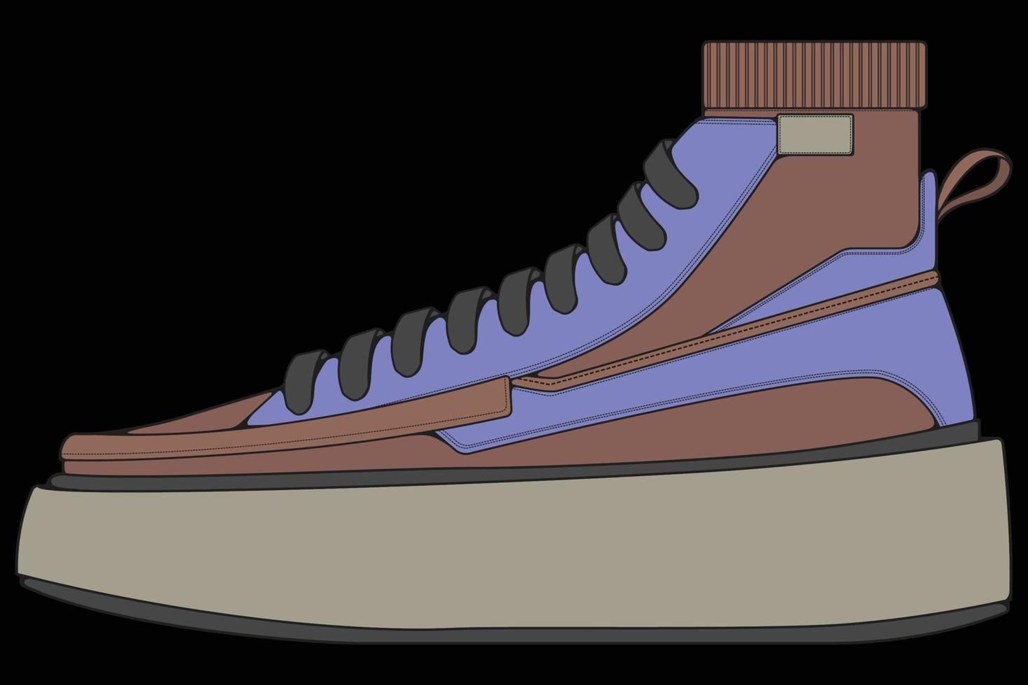 Vector sneakers shoes for training, running shoe vector illustration. Sport shoes color full.