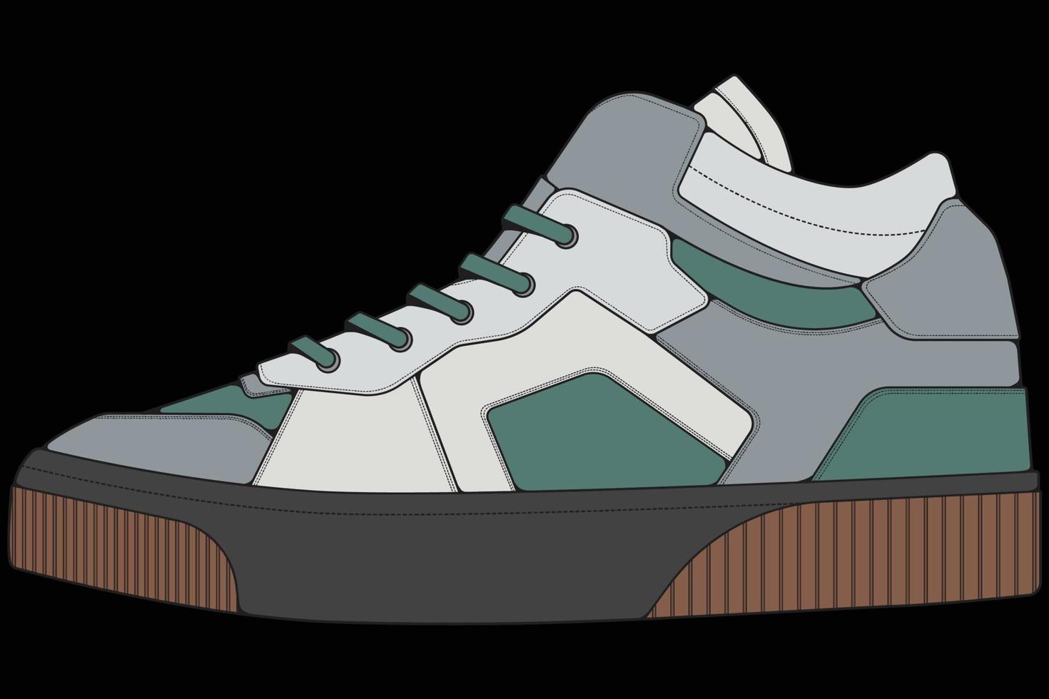 zapatos de zapatillas vectoriales para entrenamiento, ilustración vectorial de zapatos para correr. calzado deportivo a todo color. vector