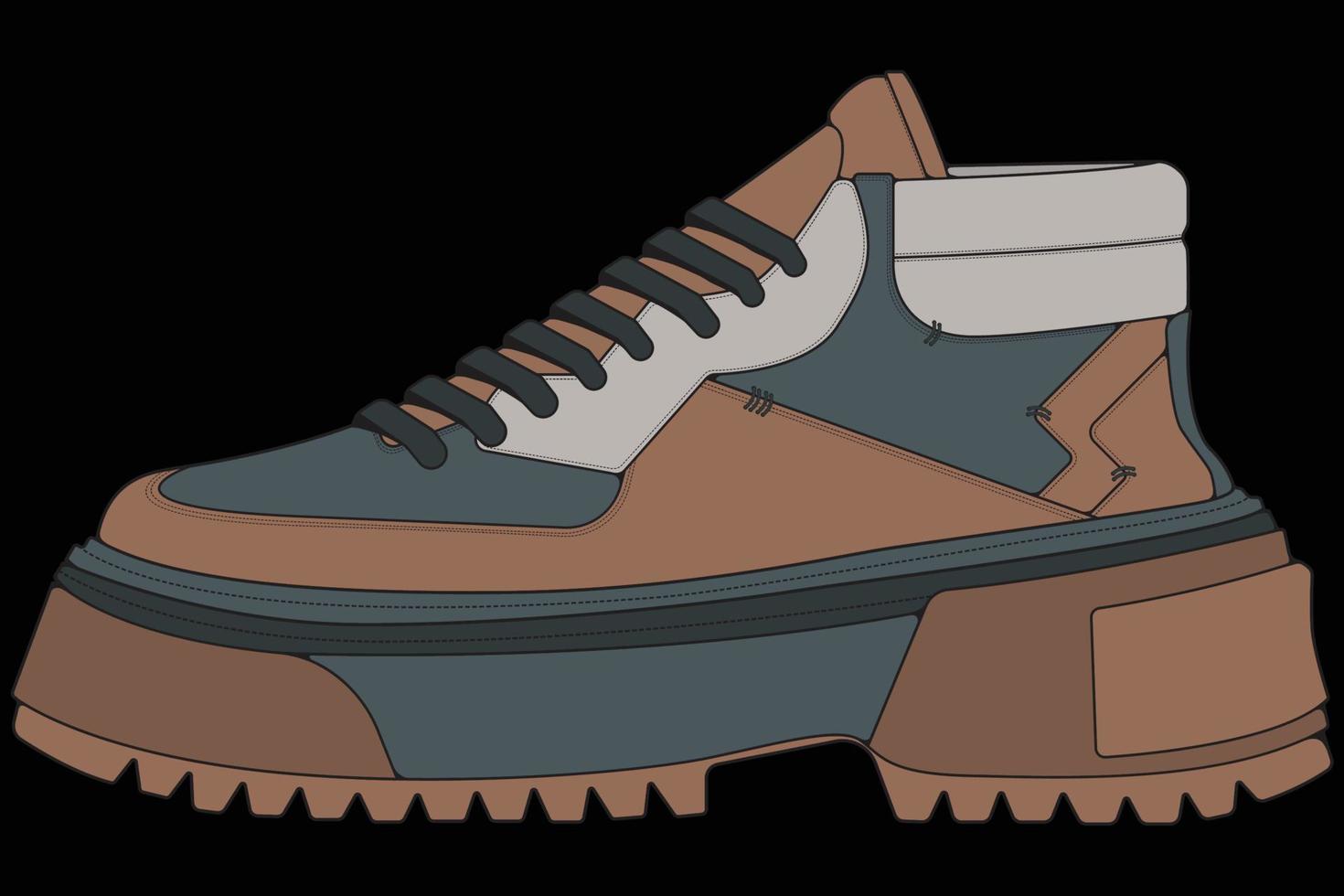 Vector sneakers shoes for training, running shoe vector illustration. Sport shoes color full.