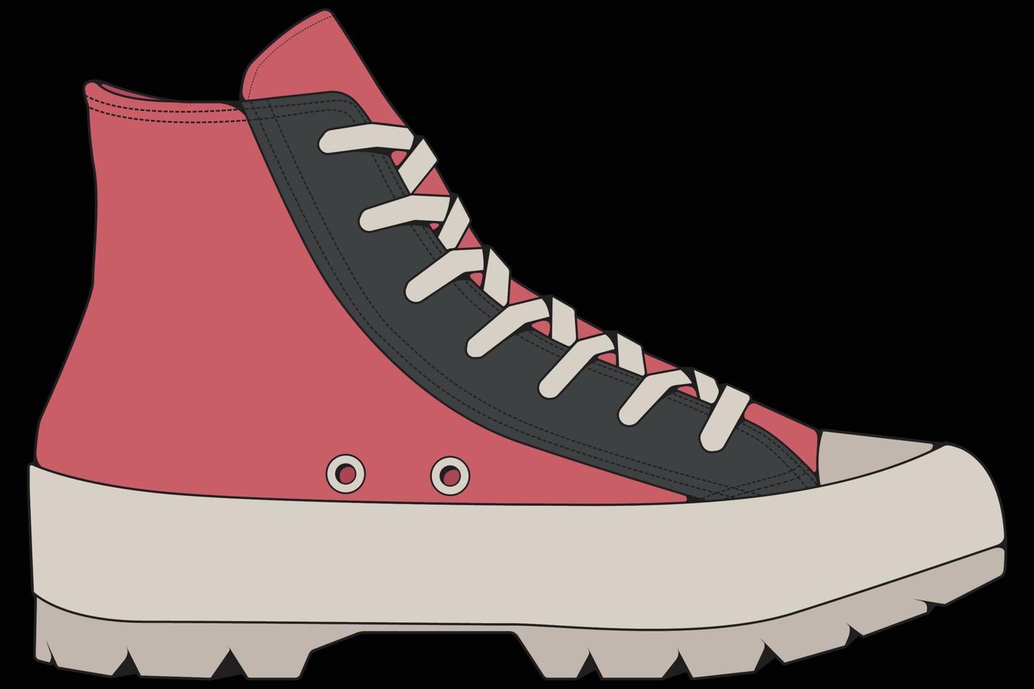 Vector sneakers shoes for training, running shoe vector illustration. Sport shoes color full.