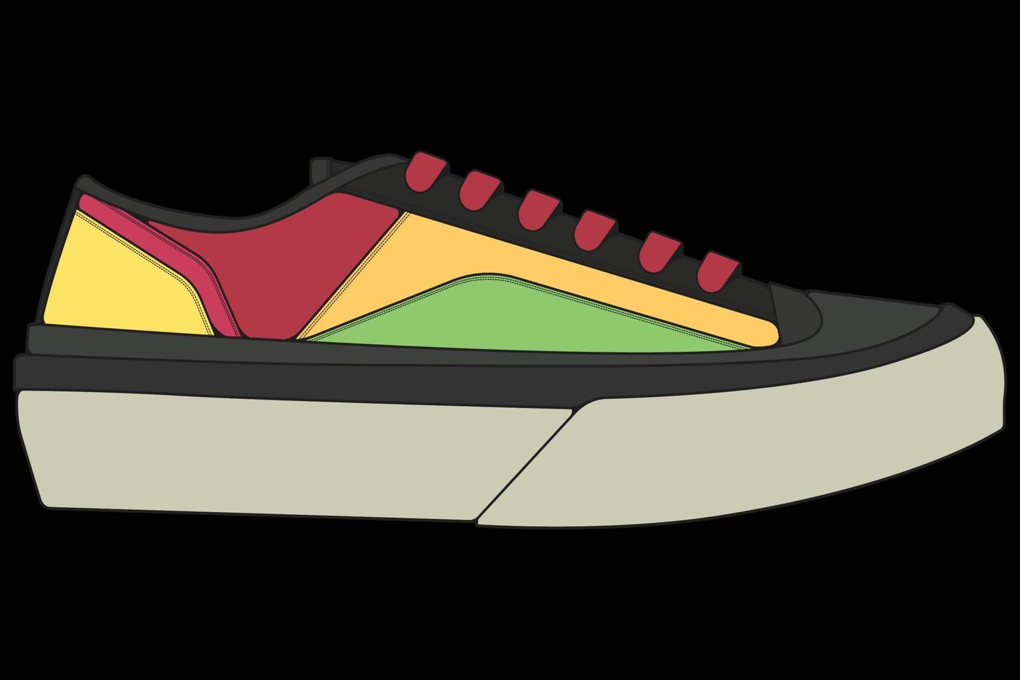 zapatos de zapatillas vectoriales para entrenamiento, ilustración vectorial de zapatos para correr. calzado deportivo a todo color. vector