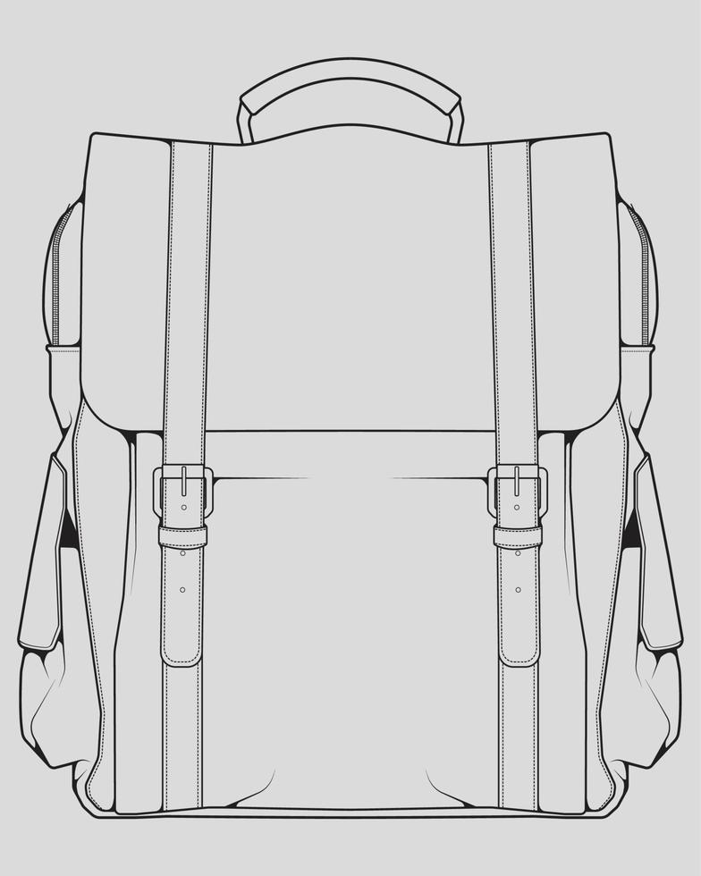 boceto de una mochila. mochila aislado sobre fondo blanco. ilustración vectorial de un estilo de boceto. vector