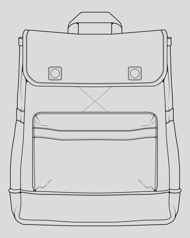 boceto de una mochila. mochila aislado sobre fondo blanco. ilustración vectorial de un estilo de boceto. vector