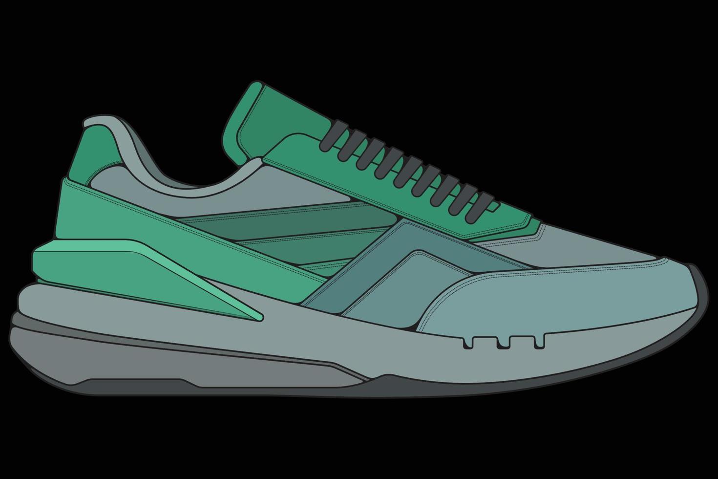 zapatos de zapatillas vectoriales para entrenamiento, ilustración vectorial de zapatos para correr. calzado deportivo a todo color. vector