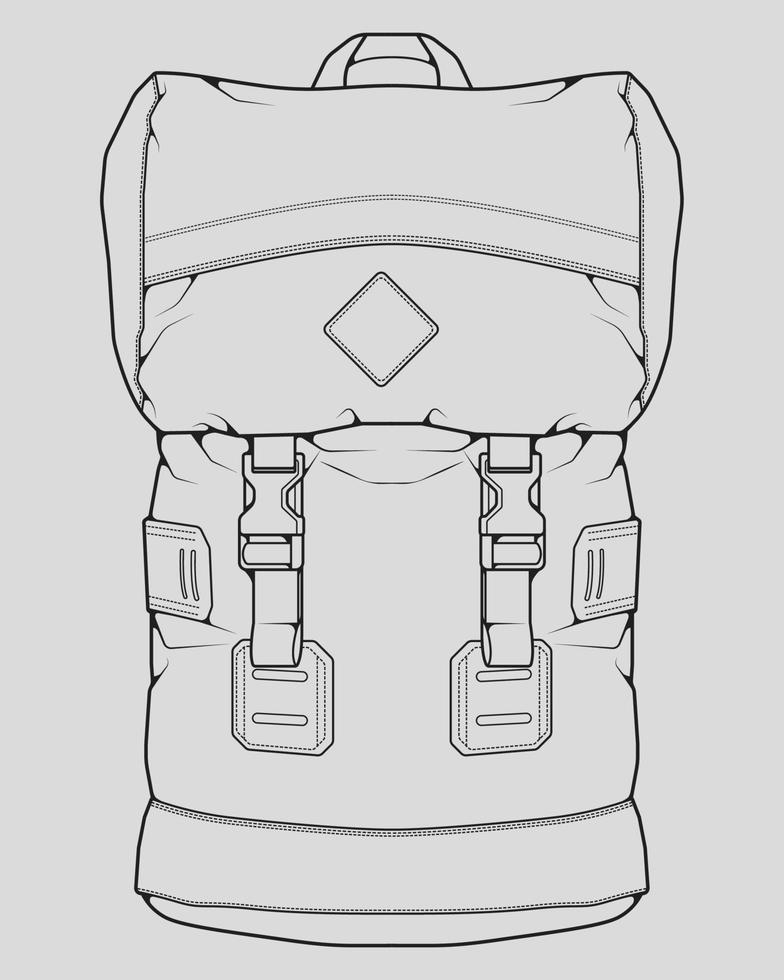 boceto de una mochila. mochila aislado sobre fondo blanco. ilustración vectorial de un estilo de boceto. vector