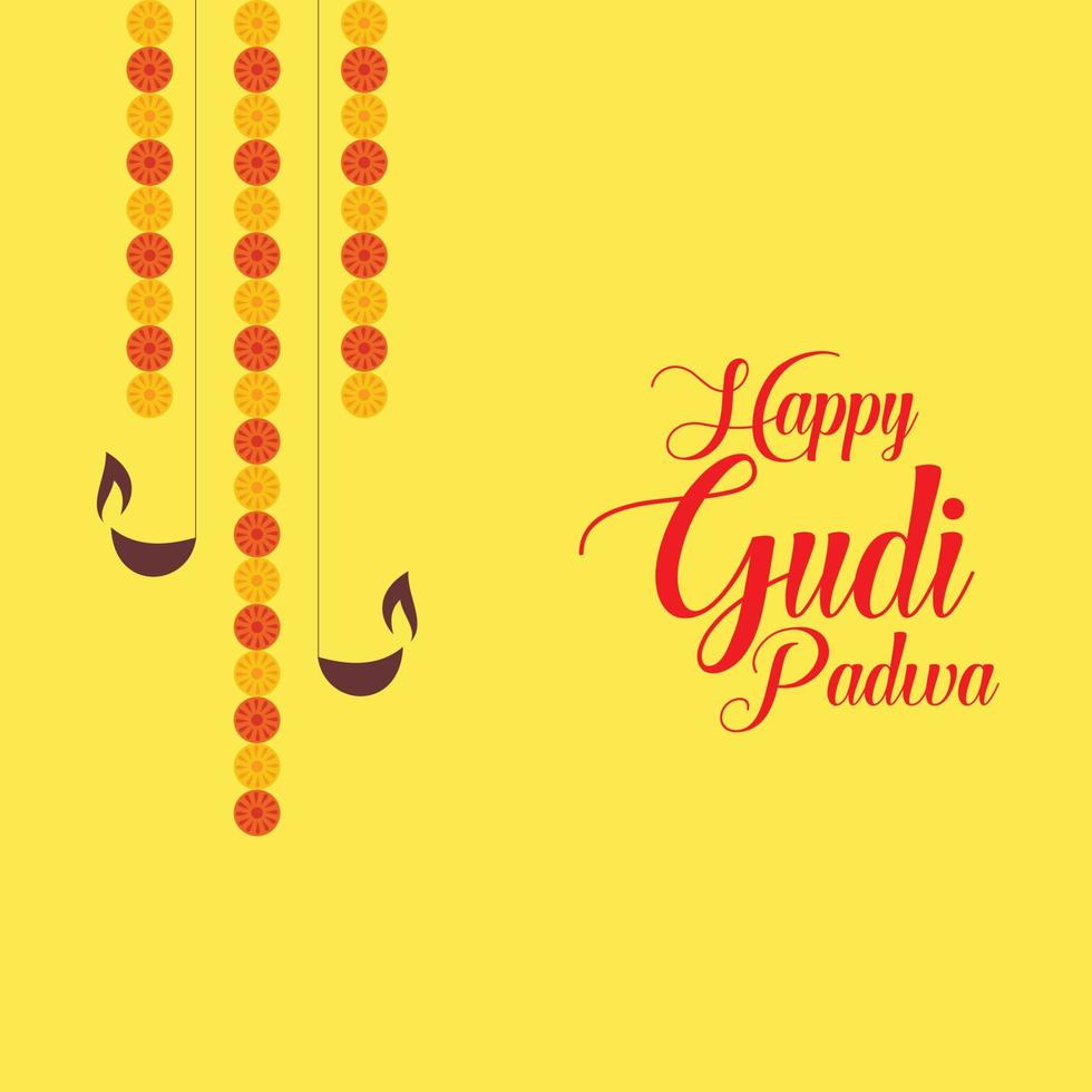 Decorated background, of Gudi Padwa celebration of India. vector
