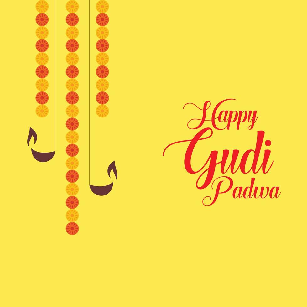 fondo decorado, de la celebración de gudi padwa de la india. vector