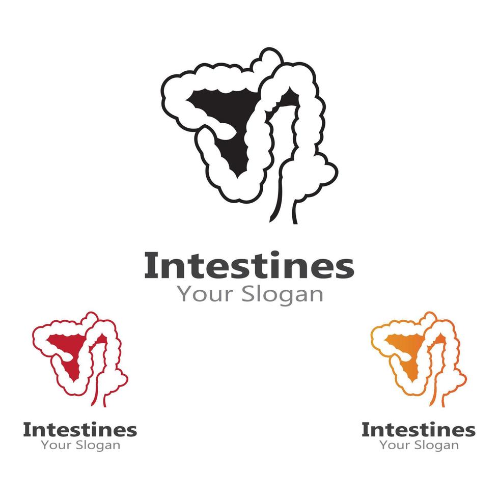 Intestine Icon Vector Logo Design Template Illustration