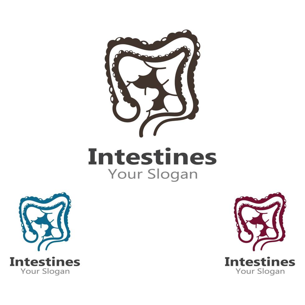 Intestine Icon Vector Logo Design Template Illustration