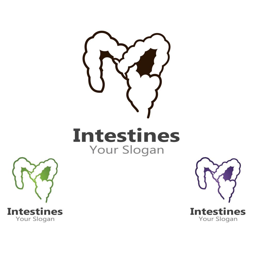 Intestine Icon Vector Logo Design Template Illustration