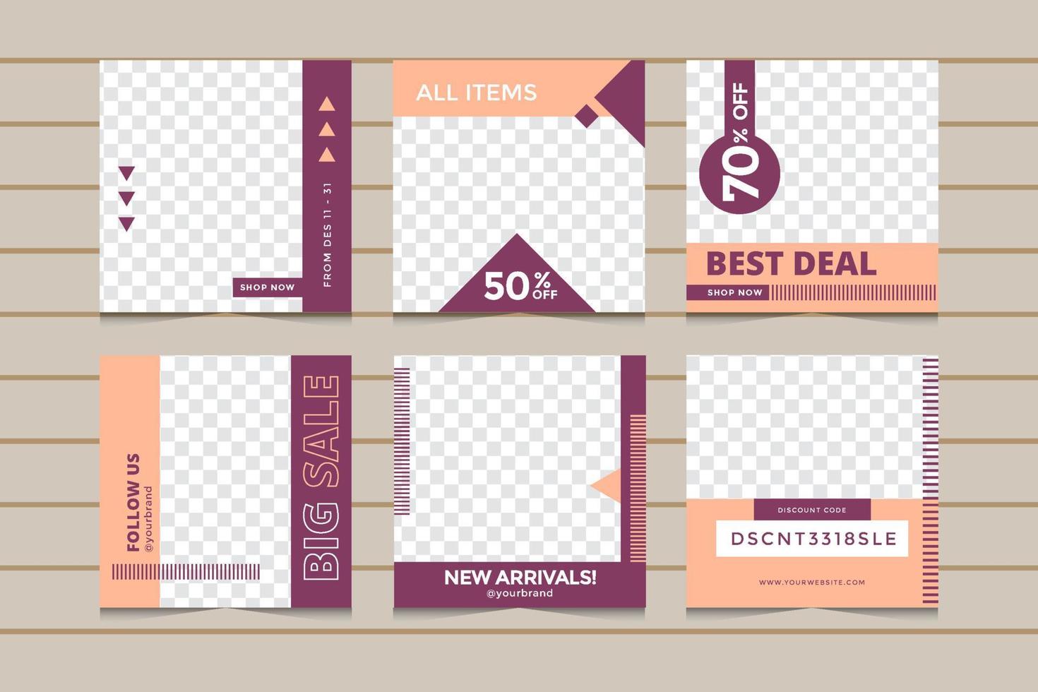 Social media post template vector