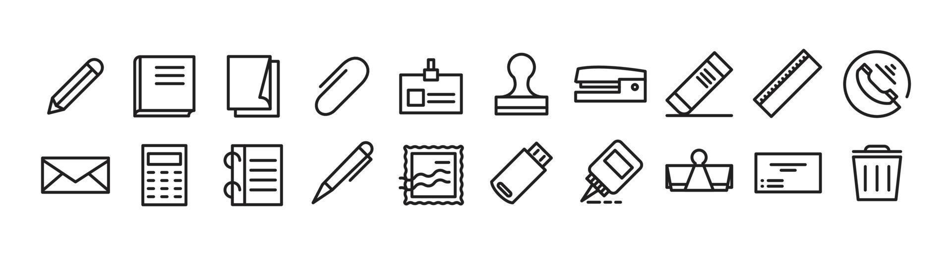 Office Stationery Icon Set vector