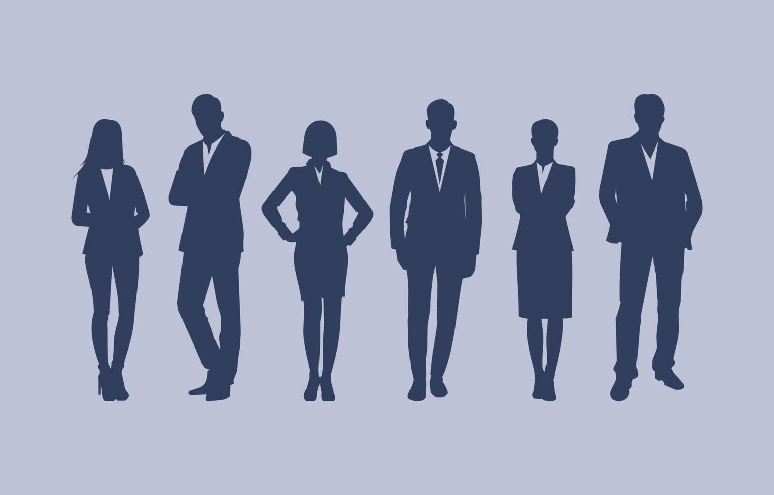colección de personajes individuales de siluetas de personas de negocios vector