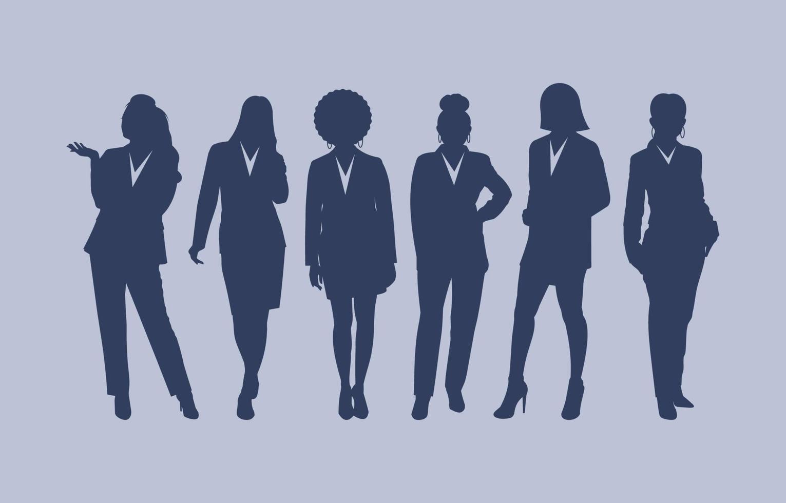 gente de negocios siluetas mujeres colección de personajes vector