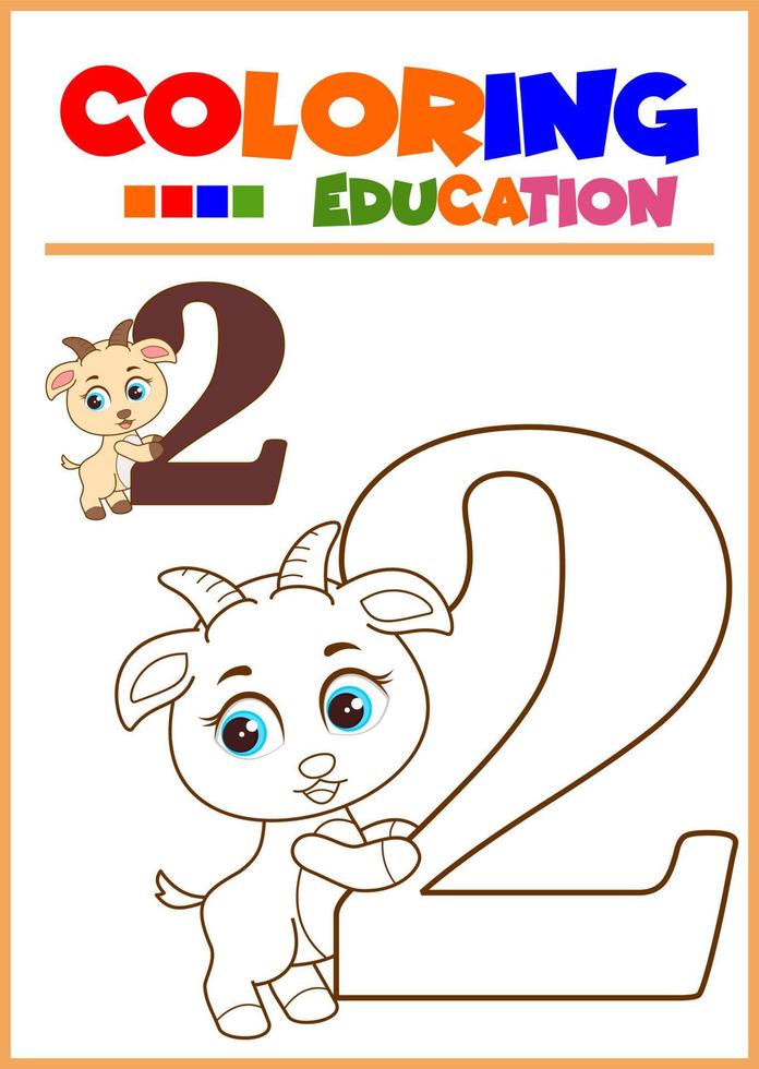 número para colorear para el aprendizaje de los niños vector