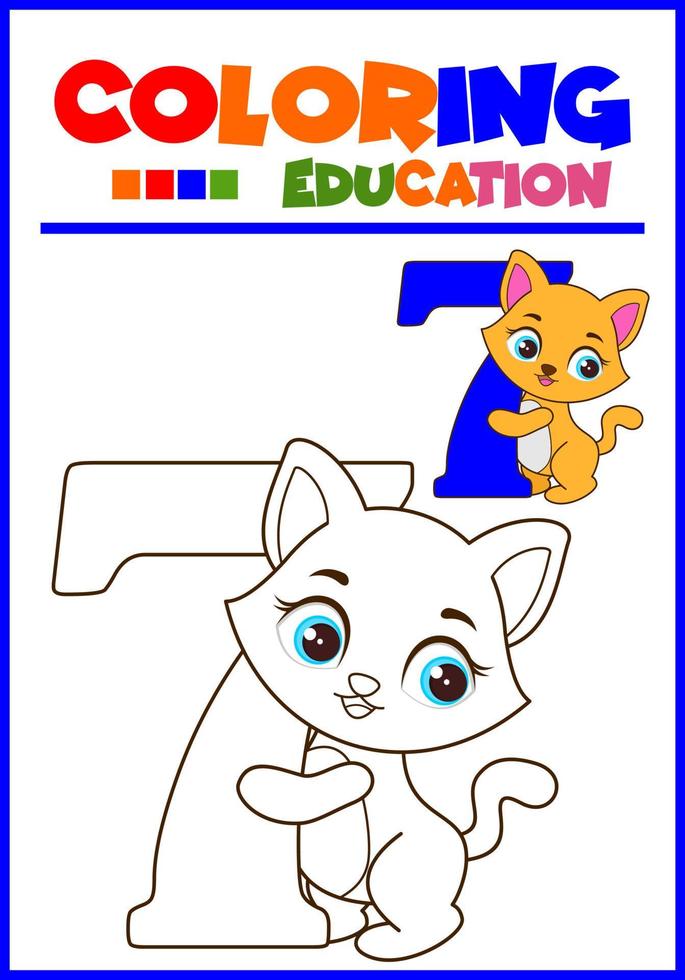 coloring number zero for children's learning vector