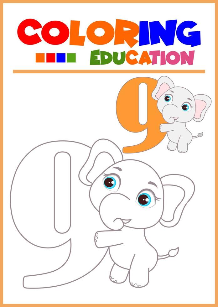 coloring number for children's learning vector