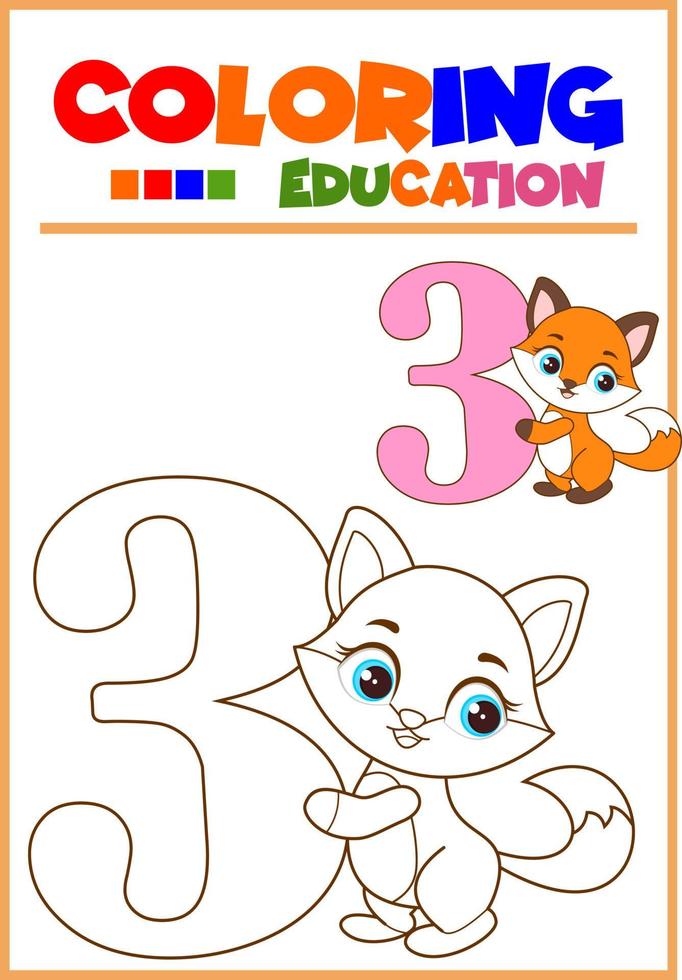 coloring number for children's learning vector