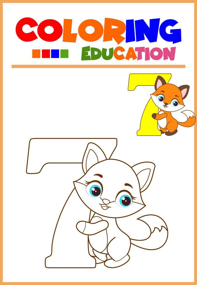 coloring number for children's learning vector