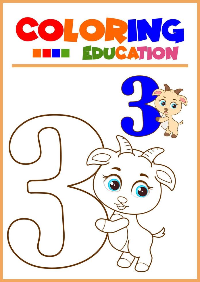 coloring number for children's learning vector