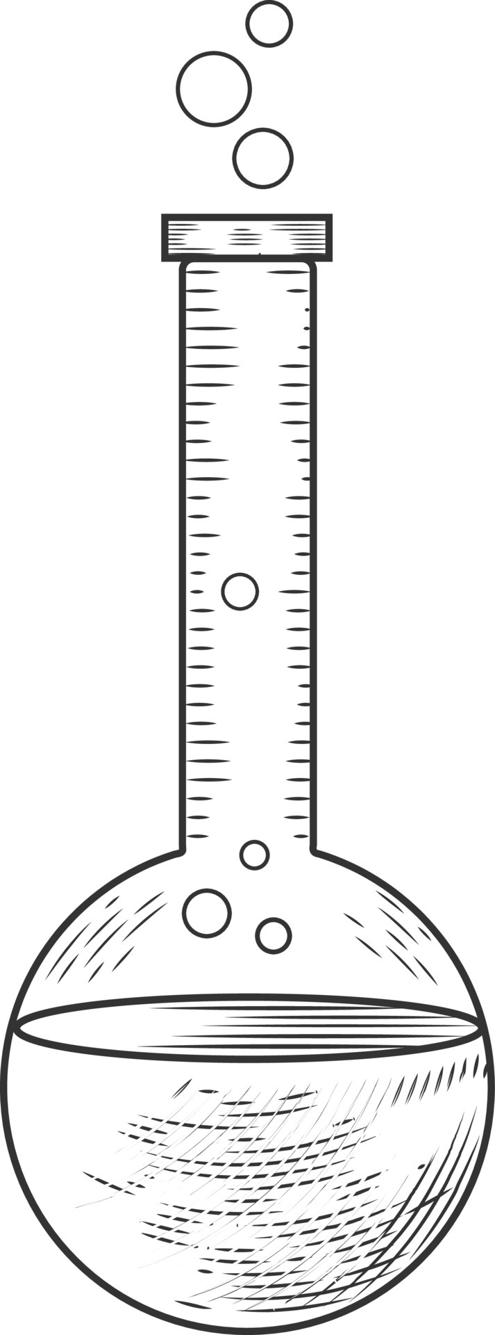 Diagram of common lab equipment, such as an Erlenmeyer flask