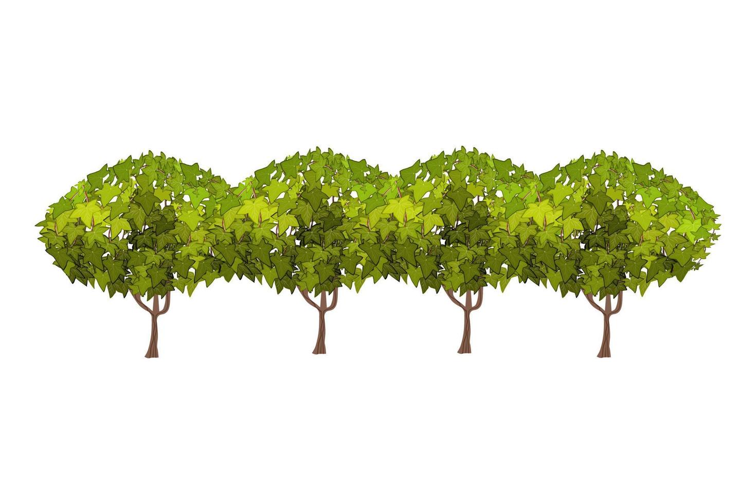 Vector illustration of green bushes.