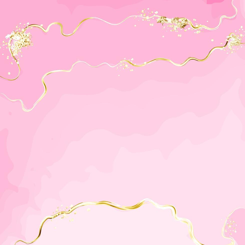 fondo de acuarela rosa o albaricoque abstracto con textura dorada. pintura fluida de rubor. invitación de boda de primavera rosa polvorienta o textura de velo. tinta de alcohol vector