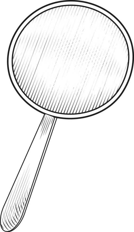 lupa antigua. símbolo de búsqueda. ilustración de grabado vectorial. vector