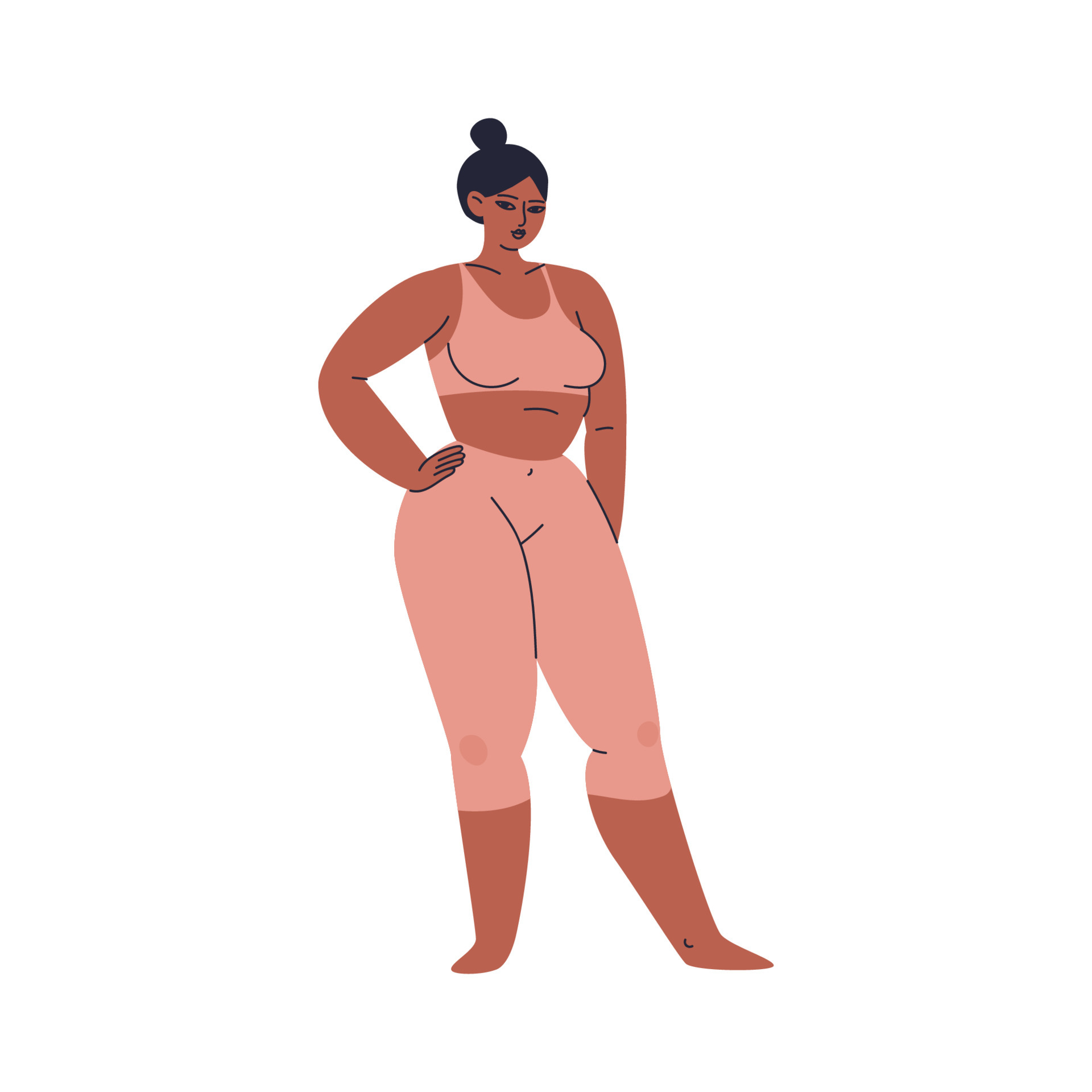 Black cartoon girl posing