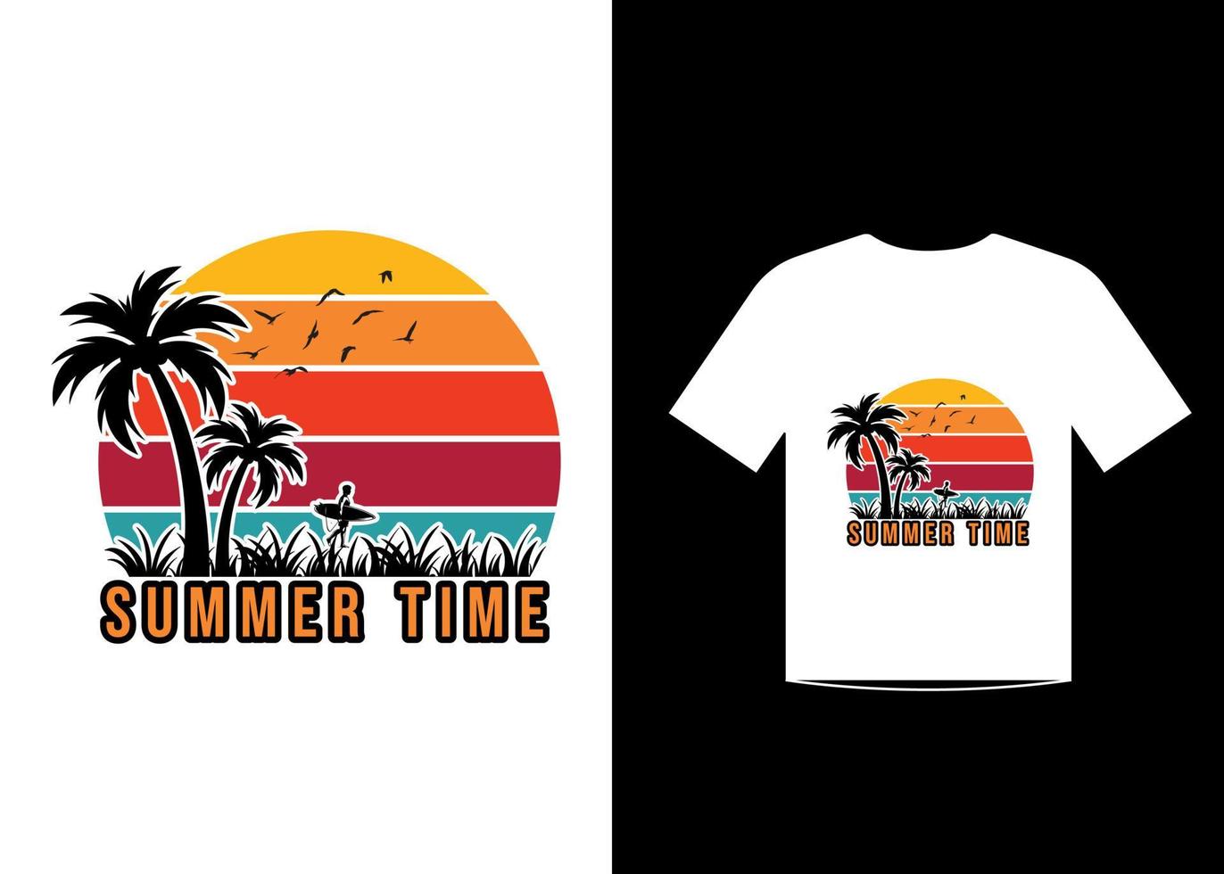 vector de diseño de camiseta de horario de verano