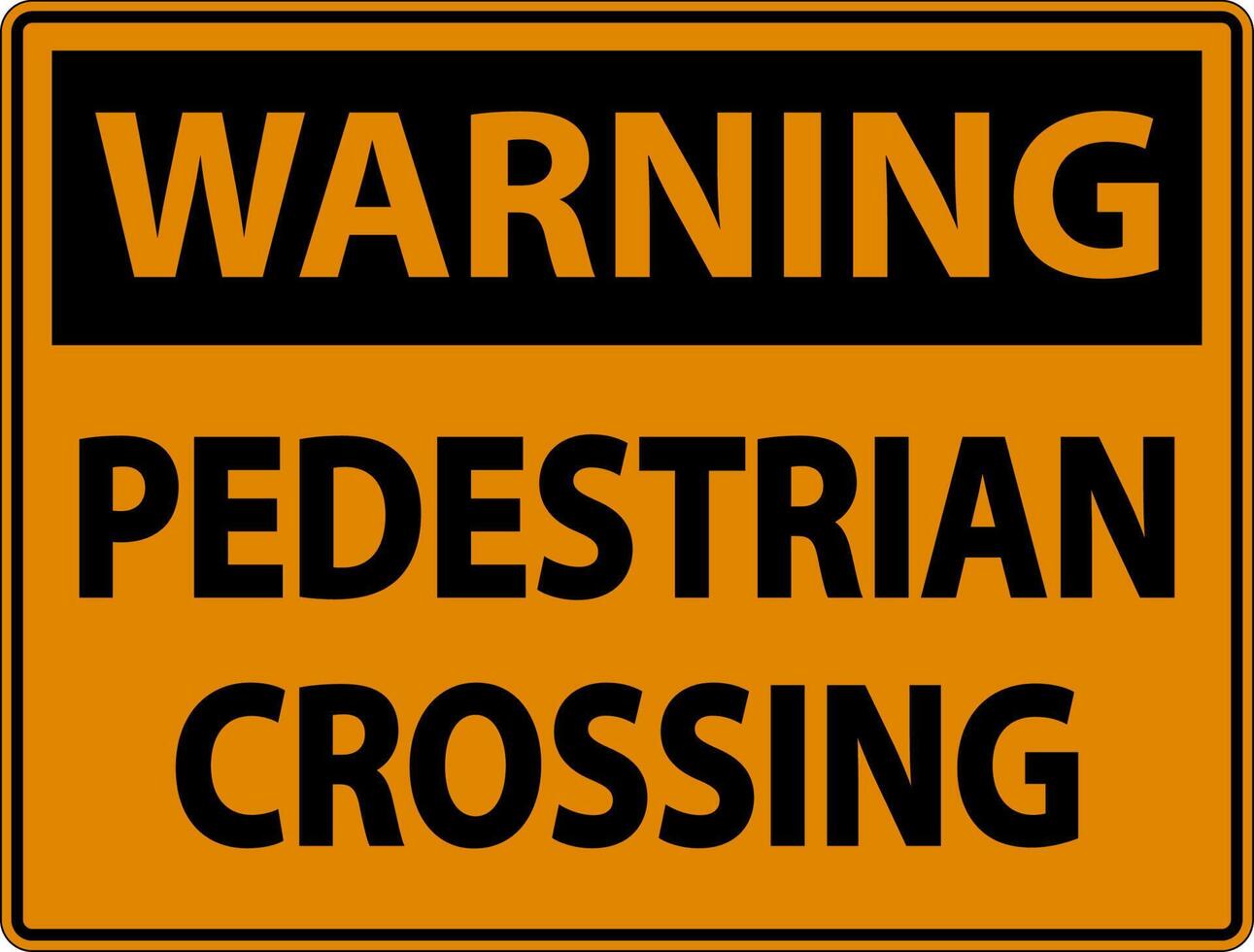 Warning Pedestrian Crossing Sign On White Background vector