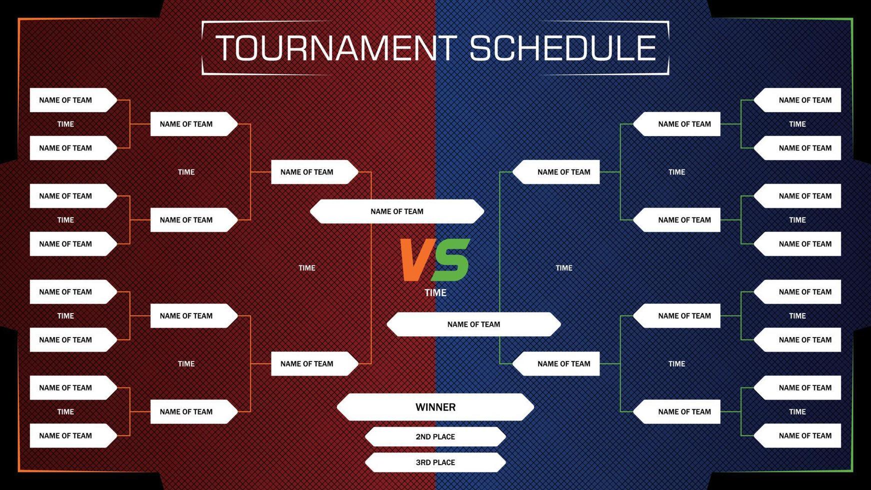 Tournament schedule for 16 team vector