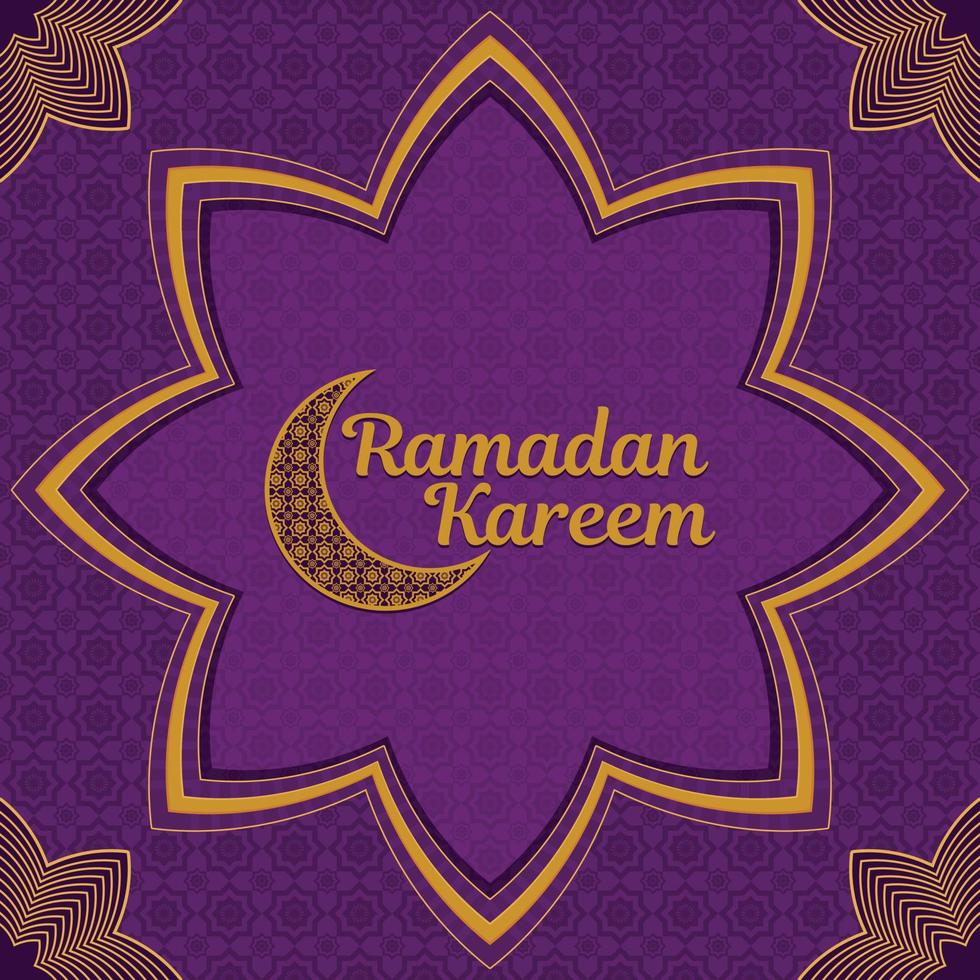 Ramadan kareem with violet background color vector