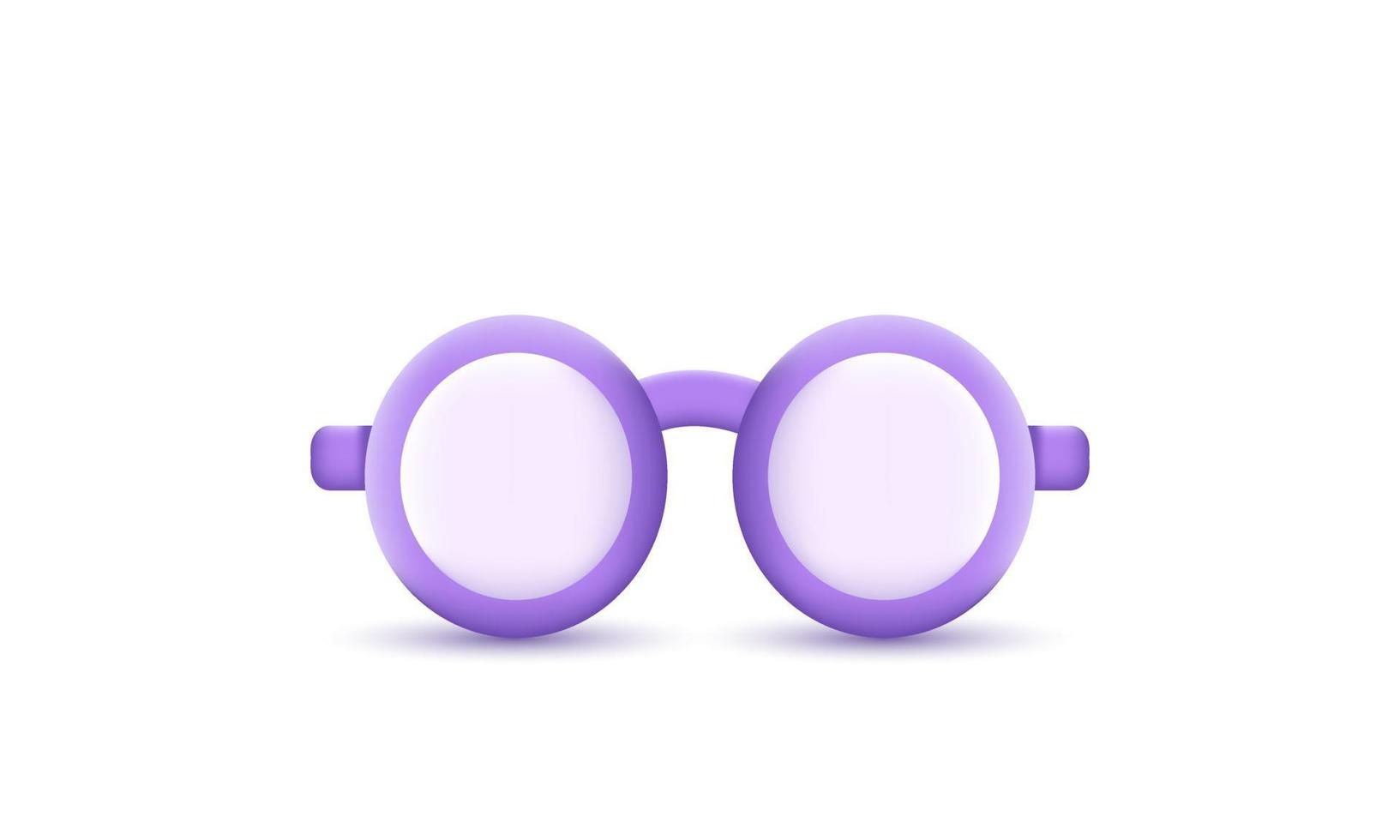 Icono de gafas realistas 3D aislado sobre fondo blanco. vector