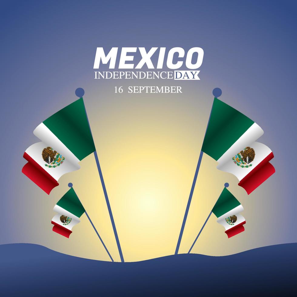 Mexico Independence Day Vector Illustration. Suitable for greeting card, poster and banner.