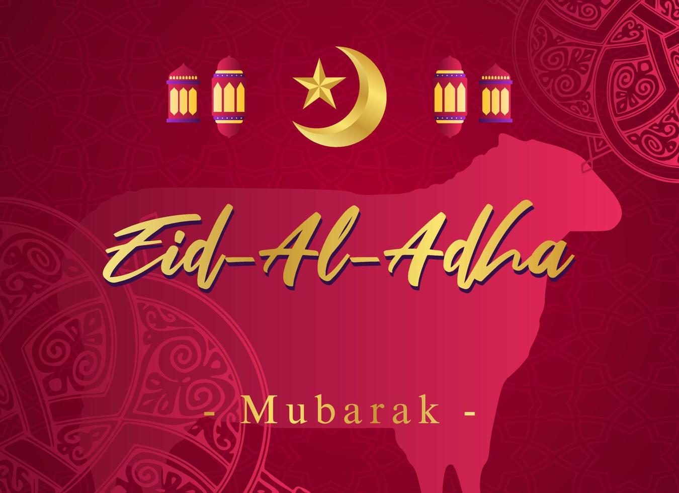 Design Vector Illustration Eid Adha Mubarak with Sketch Style complete with animal Illustration. Suitable for greeting card, poster and banner.