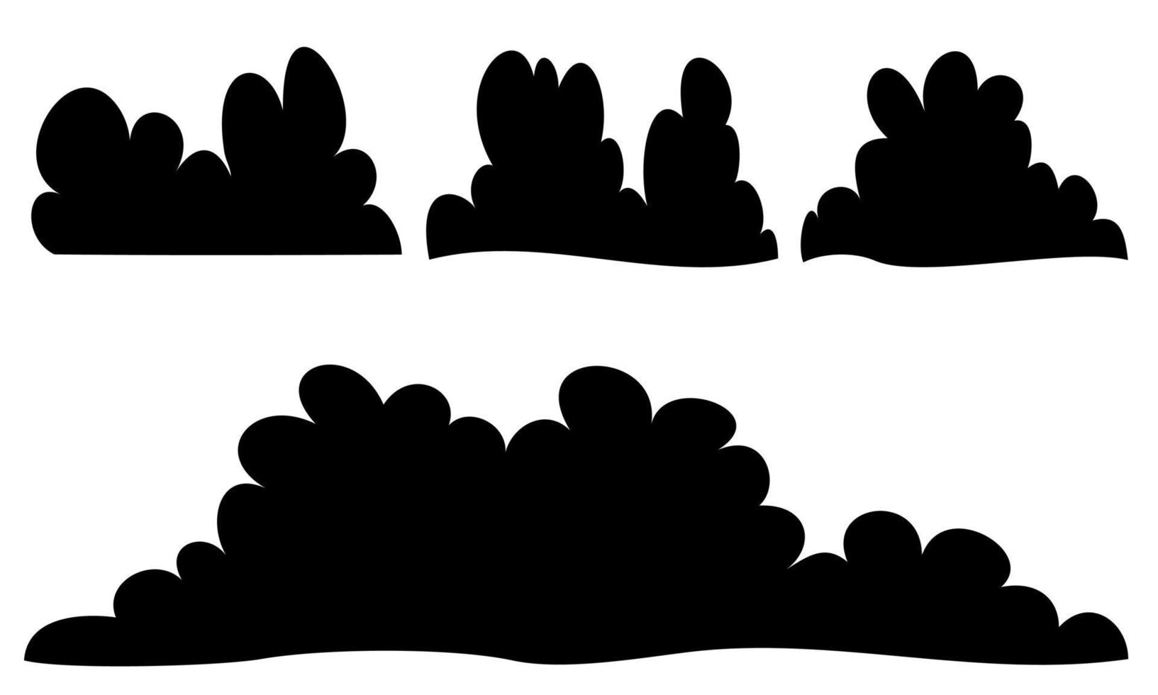 flat bush silhouette vector