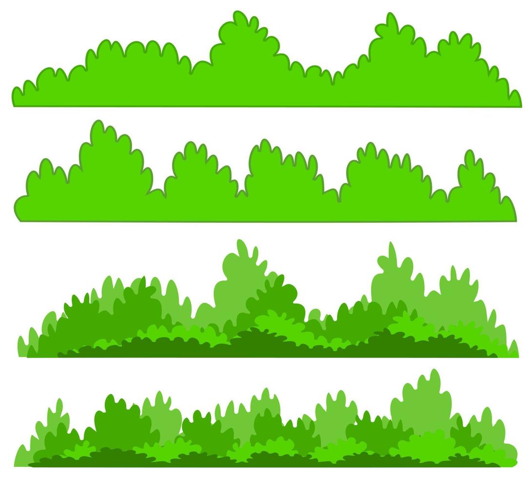 arbusto verde, vector de arbusto de dibujos animados