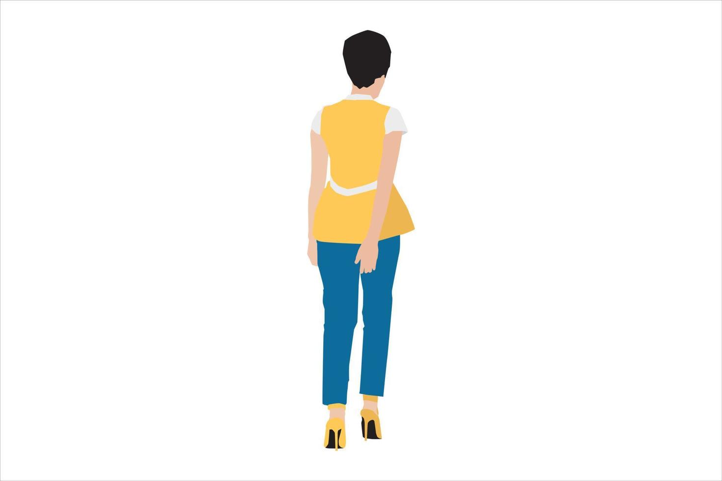 Ilustración vectorial de mujeres de moda caminando por la acera vector