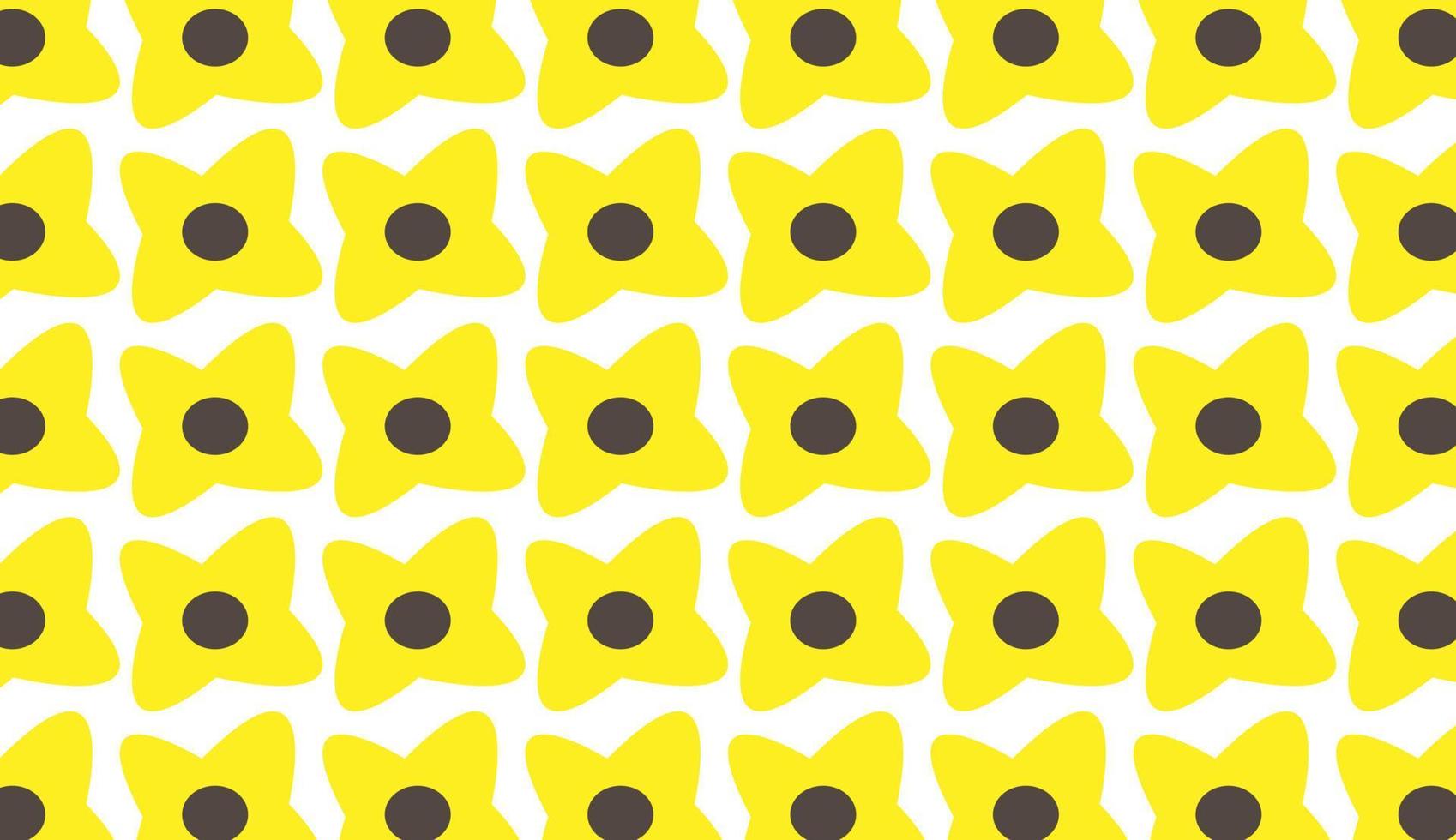 Seamless pattern of floral motifs in yellow and brown on white background vector