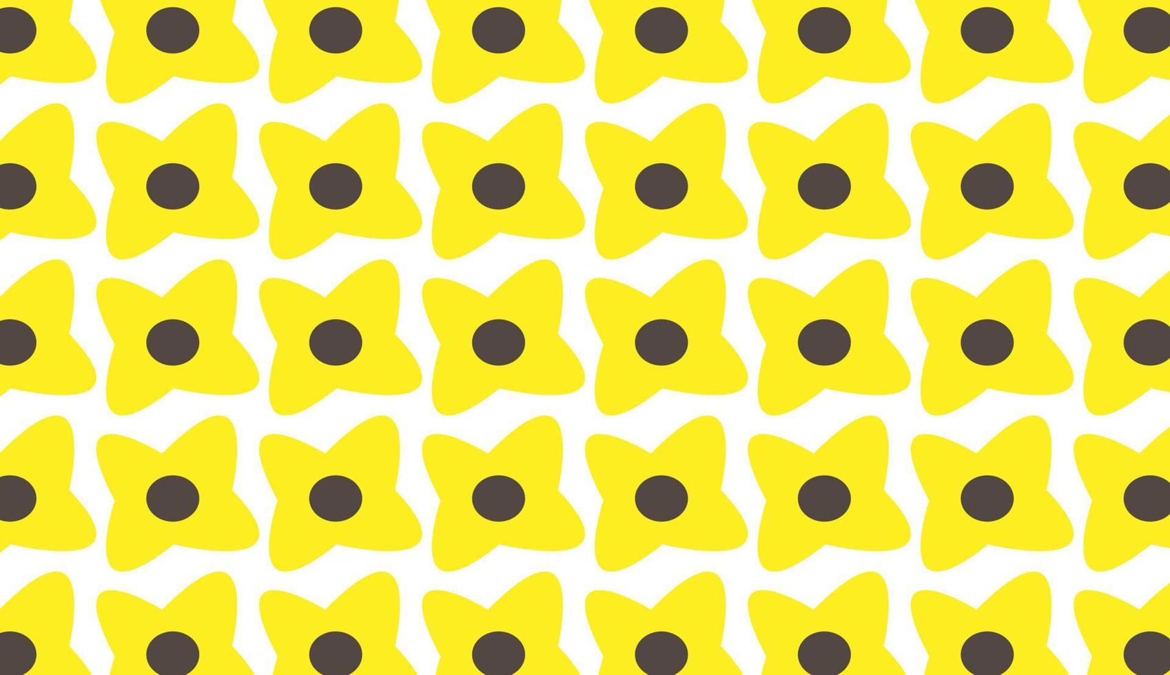 Seamless pattern of floral motifs in yellow and brown on white background vector