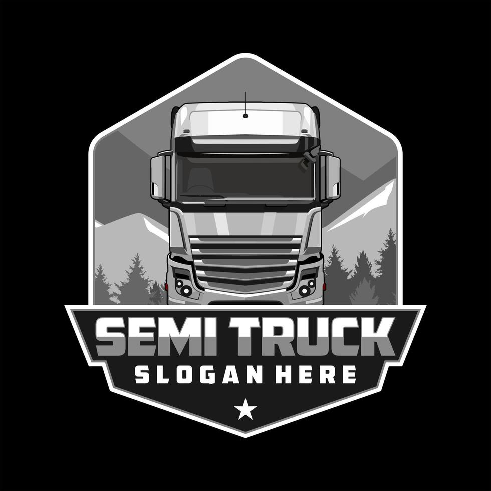 semi truck logo design vector