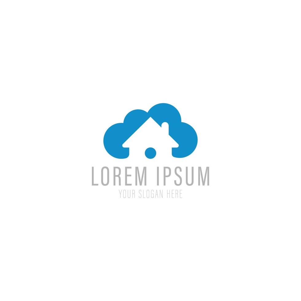 Unique home estate log icon vector template with cloud concept.