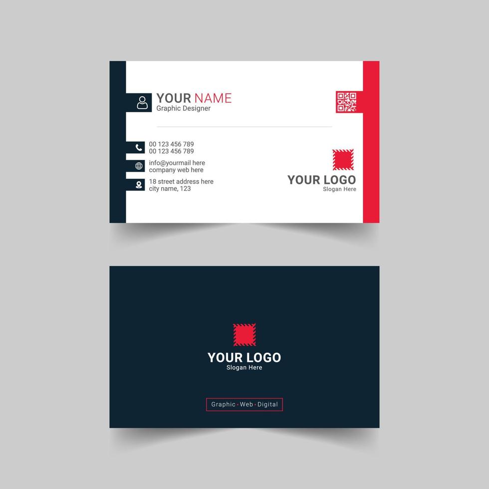 Modern business card template design Free Vector