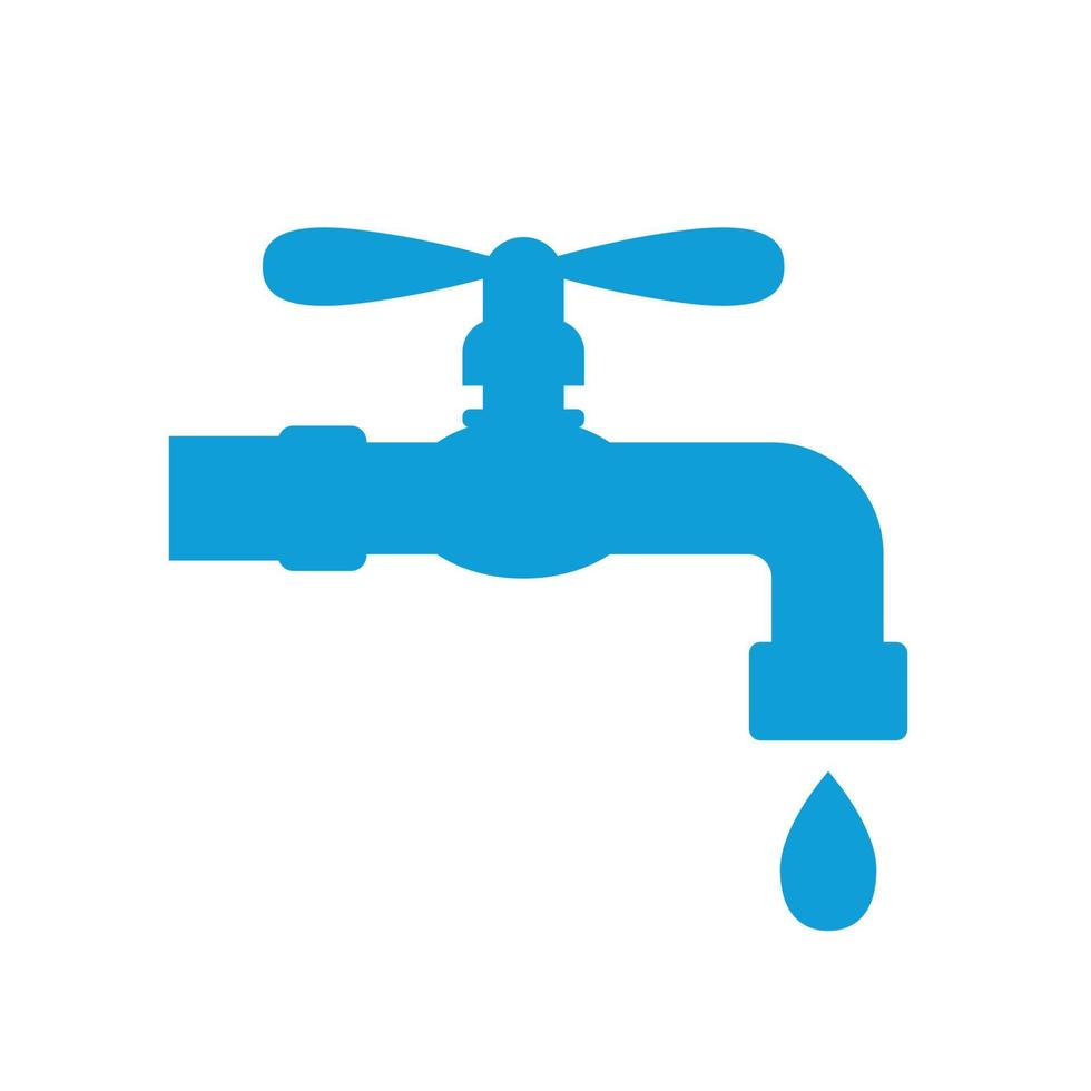 tap water with blue color simple vector