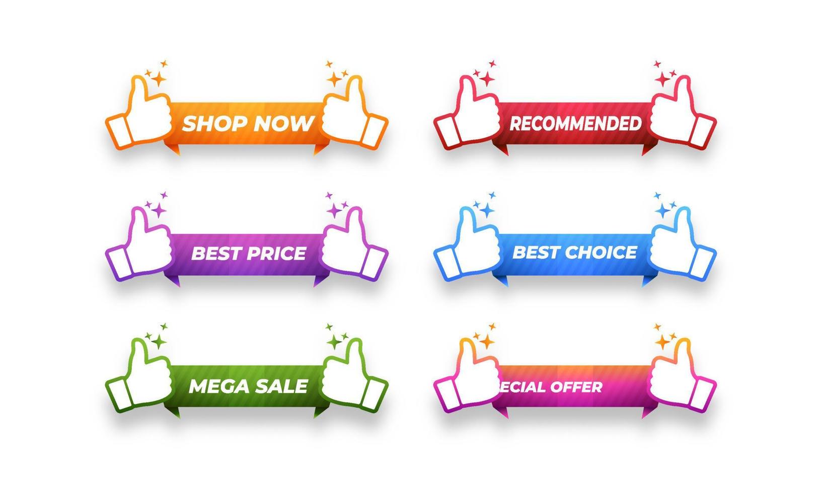 set labels promotion with tumb vector