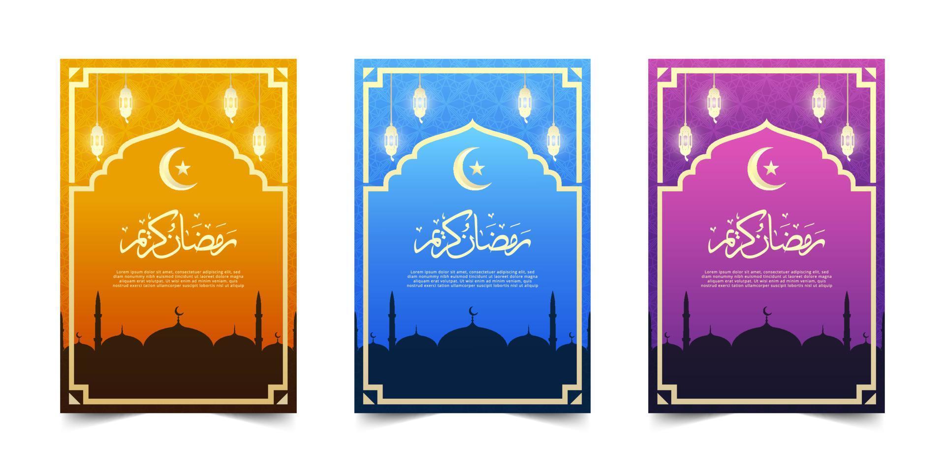 set ramadan potrait background vector