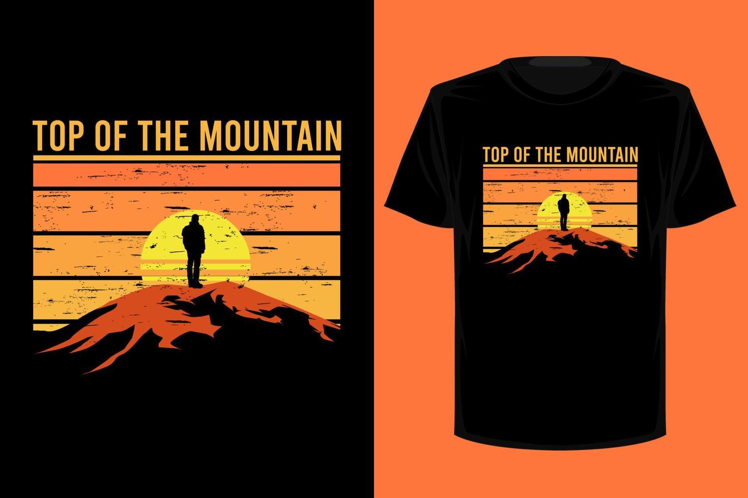 Top of the mountain retro vintage t shirt design vector