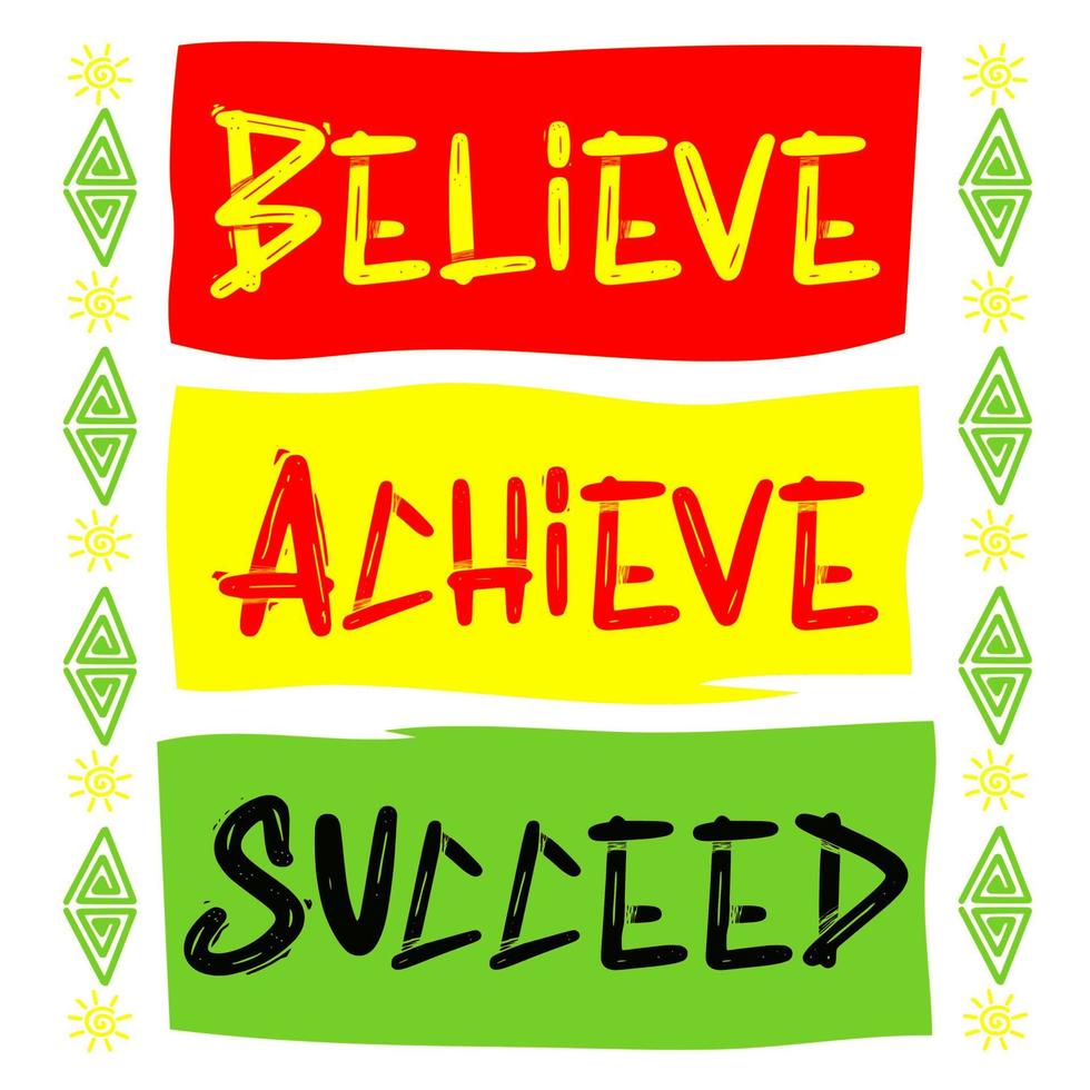 Believe Achieve Succeed Black History vector
