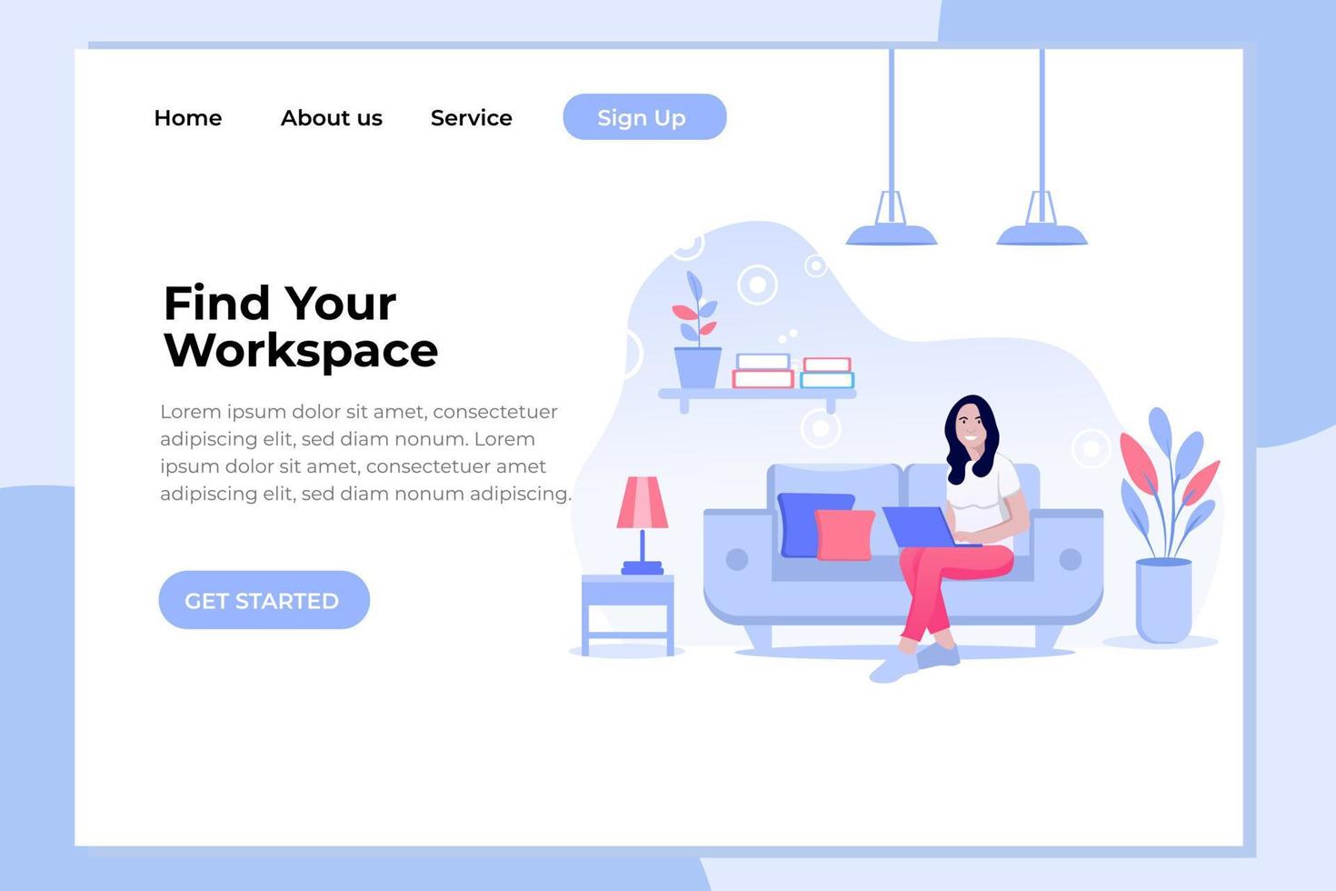 Unique modern flat design concept of Work From Home for website and mobile apps. easy to edit and customize vector